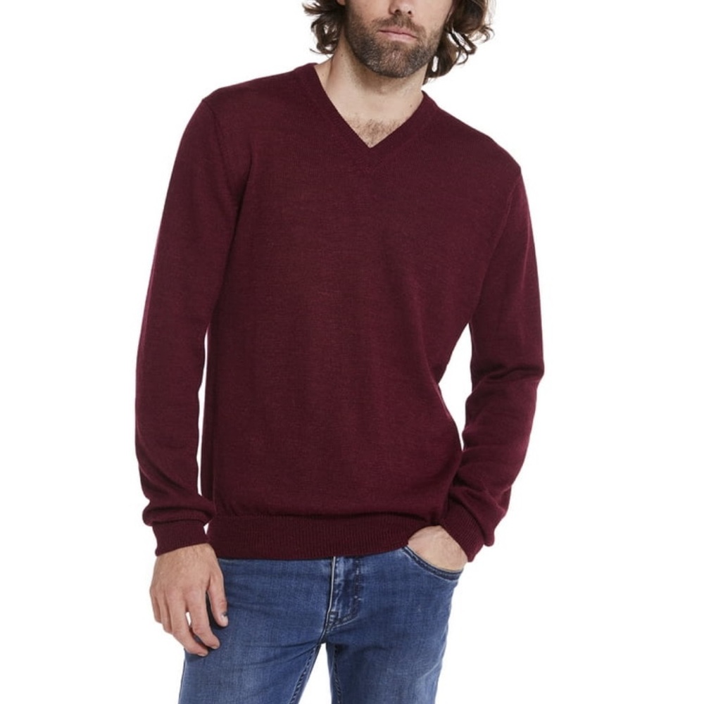 Pendleton mens V neck wine blouse M L65-35
